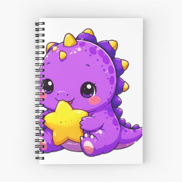 Item preview, Cute Purple Kawaii Dinosaur Holding Star Sticker designed and sold by DailyDoodlesBySumbul.