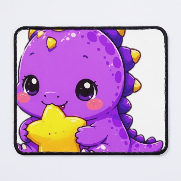 Item preview, Cute Purple Kawaii Dinosaur Holding Star Sticker designed and sold by DailyDoodlesBySumbul.