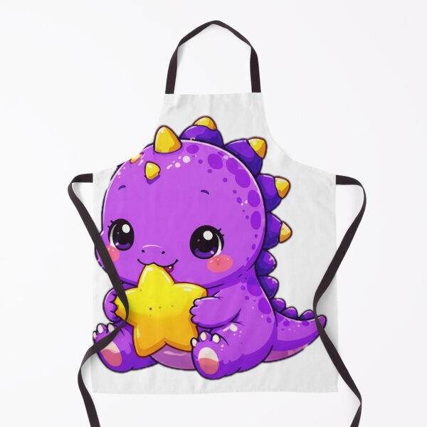 Item preview, Cute Purple Kawaii Dinosaur Holding Star Sticker designed and sold by DailyDoodlesBySumbul.