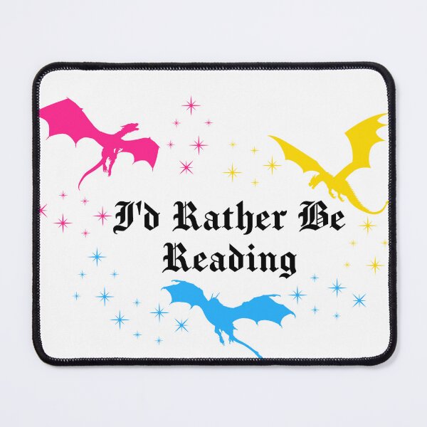 Item preview, I'd Rather Be Reading | Dragons Fantasy Dragon Book Lover Sticker | Pansexual Pride designed and sold by MoonSpellStudio.