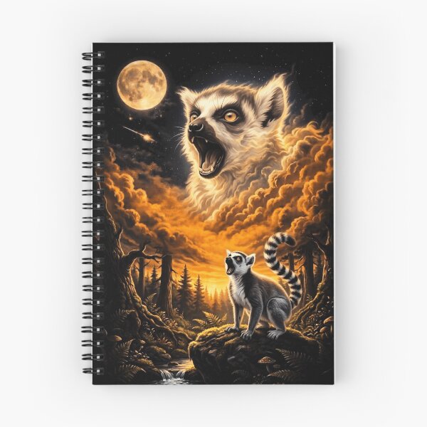 Item preview, Vibrant Lemur Howling At Moon Night Forest  Art designed and sold by d247.