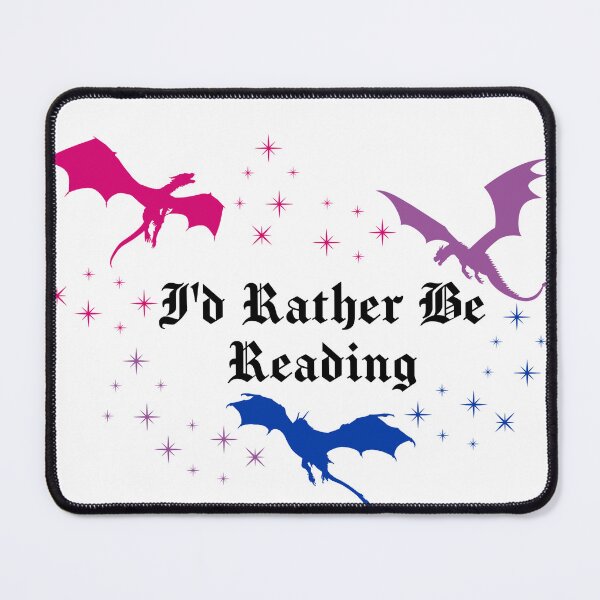 Item preview, I'd Rather Be Reading | Dragons Fantasy Dragon Book Lover Sticker | Bisexual Pride designed and sold by MoonSpellStudio.