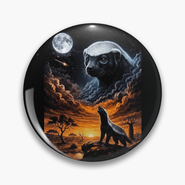 Item preview, Honey Badger Howling At Moon Savanna Animal designed and sold by d247.