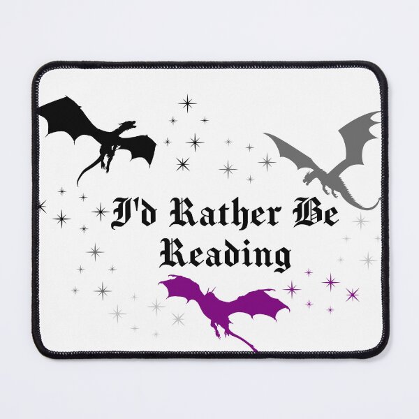 Item preview, I'd Rather Be Reading | Dragons Fantasy Dragon Book Lover Sticker | Asexual Pride designed and sold by MoonSpellStudio.