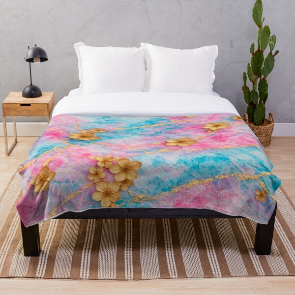 Item preview, Colorful Floral Abstract with Gold Accents designed and sold by behappyandrelax.
