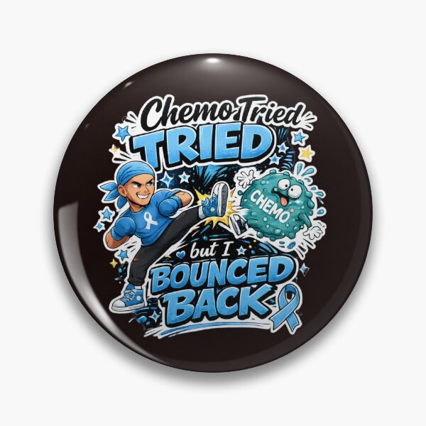 Item preview, Chemo Tried But I Bounced Back Funny Cancer Warrior Blue Ribbon Design designed and sold by WHDProduction45.
