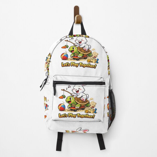 Item preview, Funny Bunny and Tortoise Playing Together – Cute Animal Friendship Design designed and sold by EdgeSphere.