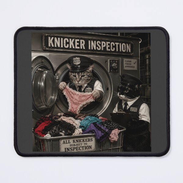 Item preview, Knicker Inspection Funny Cat Laundry Pun Design designed and sold by Hornace88studio.