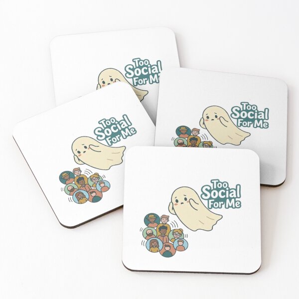 Item preview, Too Social For Me: Cute Ghost Introvert Design designed and sold by Northern Glow Art.