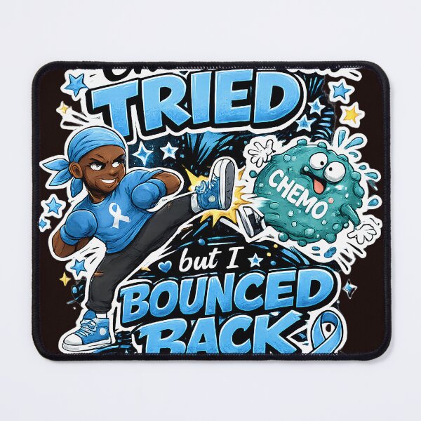 Item preview, Chemo Tried But I Bounced Back Funny Cancer Warrior Blue Ribbon Design designed and sold by WHDProduction45.