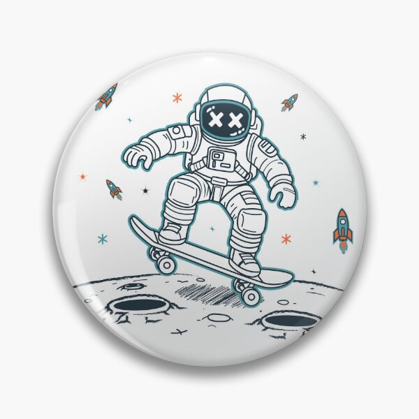 Item preview, Astronaut Skateboarding on the Moon with Rockets designed and sold by YourHue.