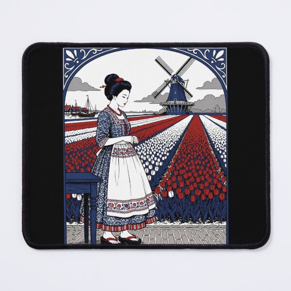 Item preview, Japanese Beauty Among Dutch Tulips & Windmills | Ayairo Collection No.025 designed and sold by AYAIRO.