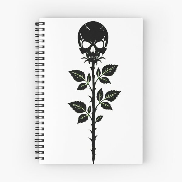 Item preview, Glowing Neon Skull On Thorny Rose Stem designed and sold by Munib320.
