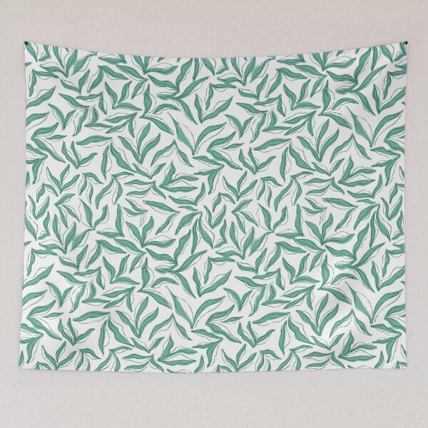 Item preview, Wild bedding - white  aqua jade designed and sold by Fabricatemyart.