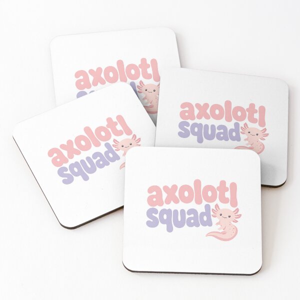 Item preview, Cute Axolotl Squad Illustration with Pink and Purple Text on Transparent Background designed and sold by RGShirtWorks.