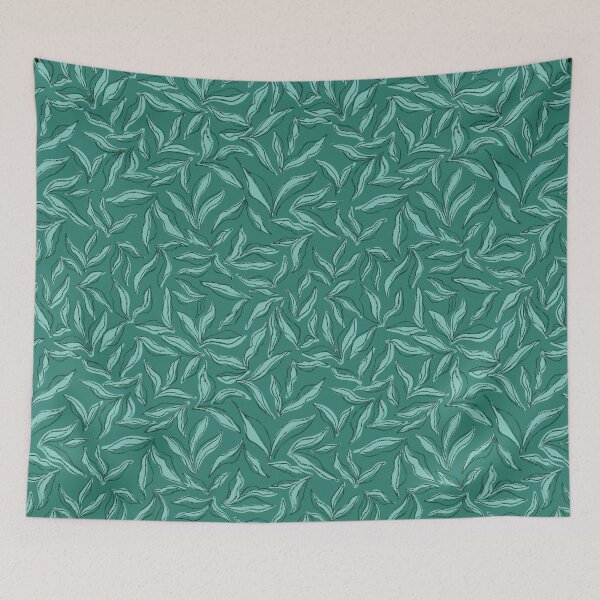 Item preview, Wild bedding - teal green designed and sold by Fabricatemyart.