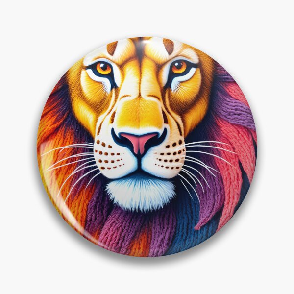 Item preview,  Psychedelic Rainbow Lion Face Pop Art designed and sold by canvahub.