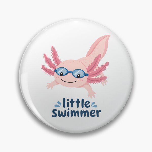 Item preview, Cute Cartoon Axolotl with Goggles and "Little Swimmer" Text, Isolated on Transparent Background designed and sold by RGShirtWorks.