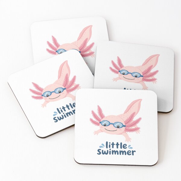 Item preview, Cute Cartoon Axolotl with Goggles and "Little Swimmer" Text, Isolated on Transparent Background designed and sold by RGShirtWorks.