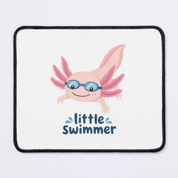 Item preview, Cute Cartoon Axolotl with Goggles and "Little Swimmer" Text, Isolated on Transparent Background designed and sold by RGShirtWorks.