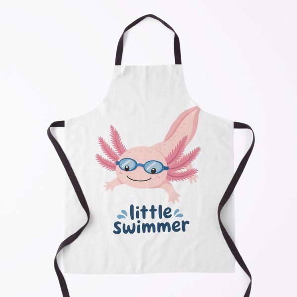 Item preview, Cute Cartoon Axolotl with Goggles and "Little Swimmer" Text, Isolated on Transparent Background designed and sold by RGShirtWorks.
