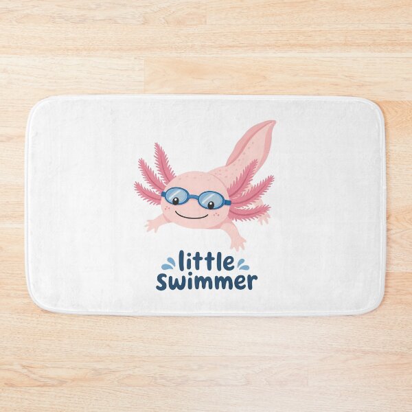 Item preview, Cute Cartoon Axolotl with Goggles and "Little Swimmer" Text, Isolated on Transparent Background designed and sold by RGShirtWorks.