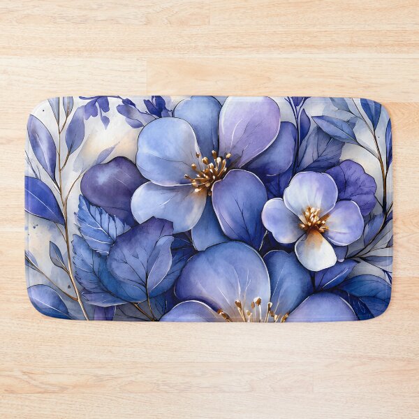 Item preview, Hearts 10 - Watercolor Blue Floral Heart Art designed and sold by NikaNavi.
