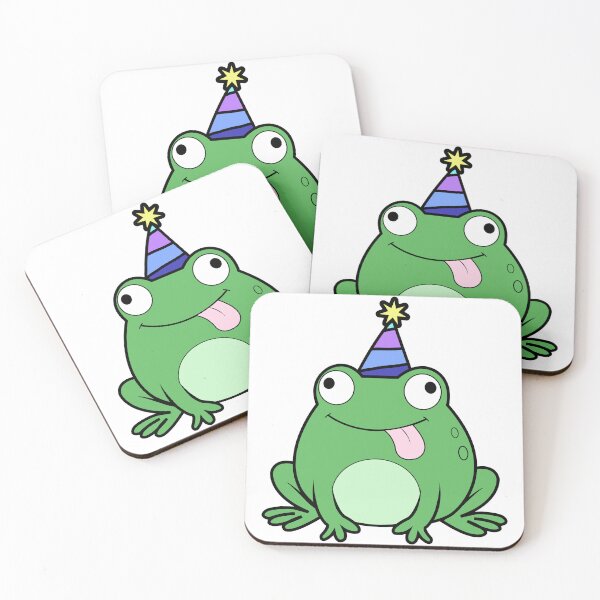Item preview, Happy Cartoon frog with a Party Hat designed and sold by asterloom.