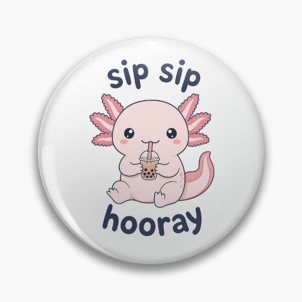 Item preview, Cute Axolotl Drinking Bubble Tea with Sip Sip Hooray Text - Isolated on Transparent Background designed and sold by RGShirtWorks.