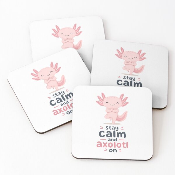 Item preview, Cute Axolotl Doing Yoga with 'Stay Calm and Axolotl On' Text - Isolated on Transparent Background designed and sold by RGShirtWorks.