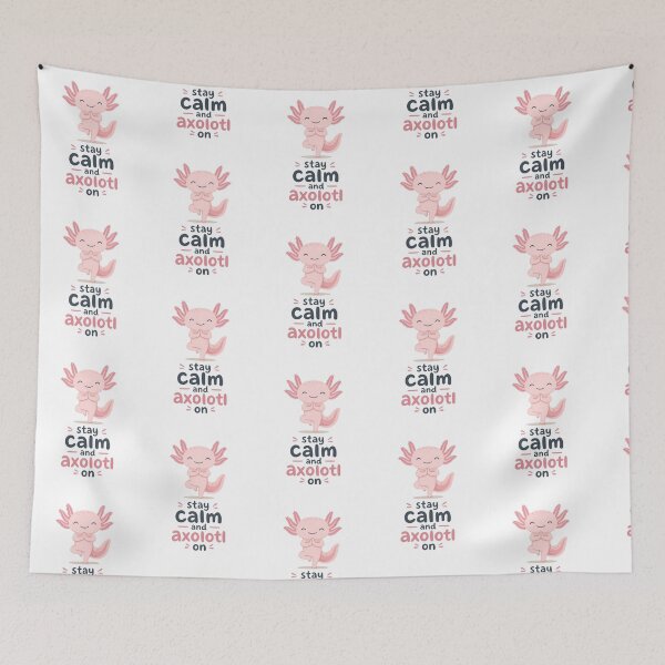Item preview, Cute Axolotl Doing Yoga with 'Stay Calm and Axolotl On' Text - Isolated on Transparent Background designed and sold by RGShirtWorks.