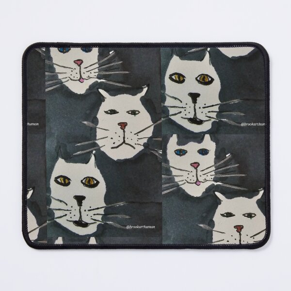 Item preview, Cat Face Repeat Doodle Grey background designed and sold by DancingCreek.