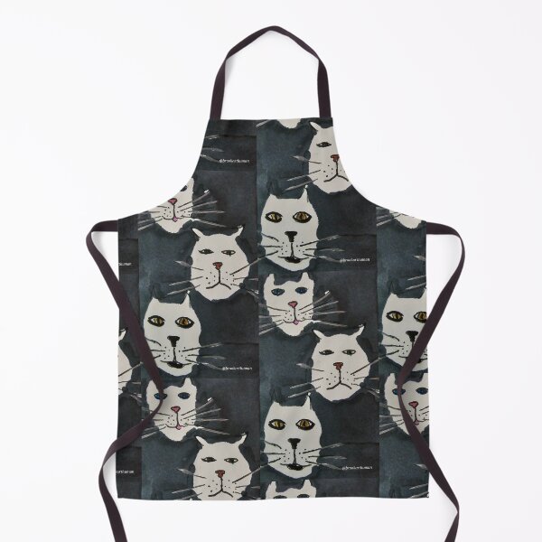 Item preview, Cat Face Repeat Doodle Grey background designed and sold by DancingCreek.