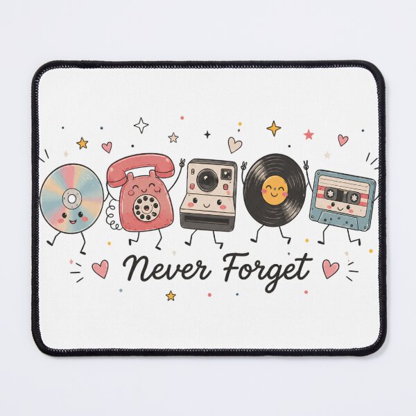Item preview, Never Forget 90s Retro Kawaii Characters Cassette Vinyl CD Nostalgia designed and sold by VGAfanatic.