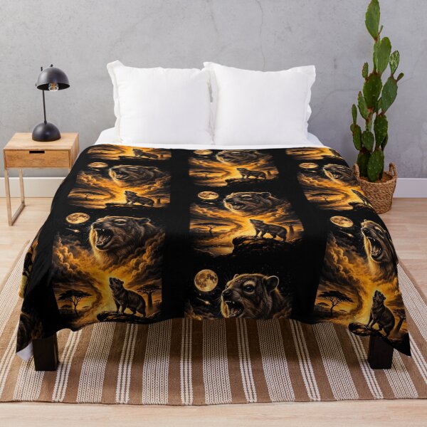 Item preview, Honey Badger Howling Full Moon Savanna Night designed and sold by d247.