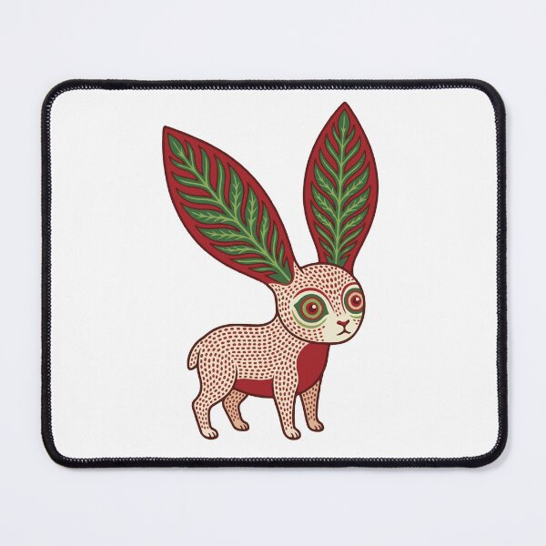 Item preview, Folk Art Rabbit with Leaf Ears - Surreal Fantasy Alebrije Bunny designed and sold by raedattia.