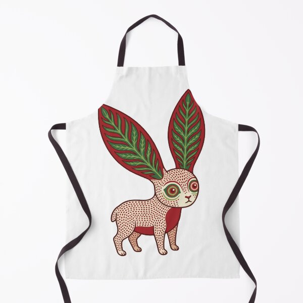 Item preview, Folk Art Rabbit with Leaf Ears - Surreal Fantasy Alebrije Bunny designed and sold by raedattia.