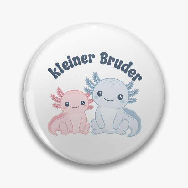 Item preview, Cute Pink and Blue Axolotl Siblings with "Kleiner Bruder" Text, Isolated on Transparent Background designed and sold by RGShirtWorks.
