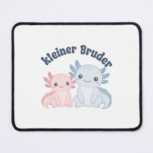 Item preview, Cute Pink and Blue Axolotl Siblings with "Kleiner Bruder" Text, Isolated on Transparent Background designed and sold by RGShirtWorks.