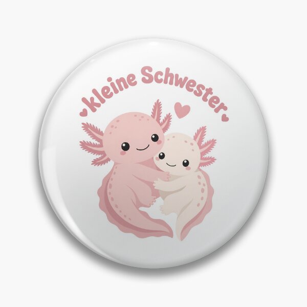 Item preview, Cute Cartoon Axolotls Hugging with "Kleine Schwester" Text, Isolated on Transparent Background designed and sold by RGShirtWorks.