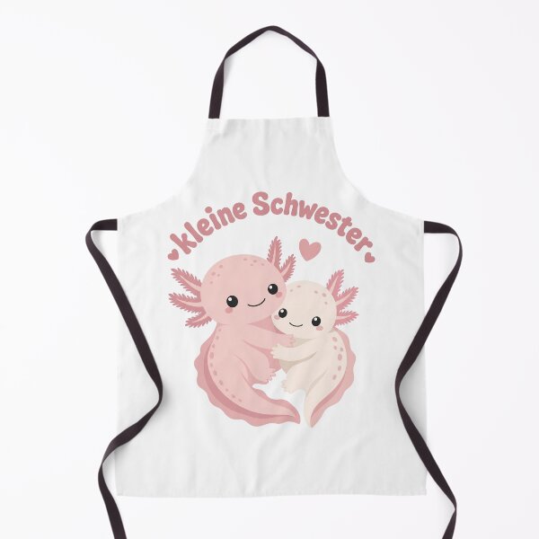 Item preview, Cute Cartoon Axolotls Hugging with "Kleine Schwester" Text, Isolated on Transparent Background designed and sold by RGShirtWorks.