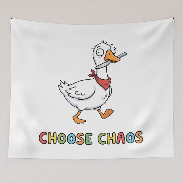 Item preview, Choose Chaos Funny Goose Cartoon Vintage T-Shirt Design designed and sold by Evv_u.