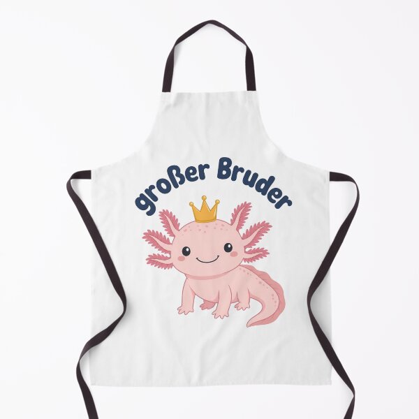 Item preview, Cute Cartoon Pink Axolotl with Crown and "Großer Bruder" Text, Isolated on Transparent Background designed and sold by RGShirtWorks.