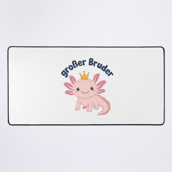 Item preview, Cute Cartoon Pink Axolotl with Crown and "Großer Bruder" Text, Isolated on Transparent Background designed and sold by RGShirtWorks.
