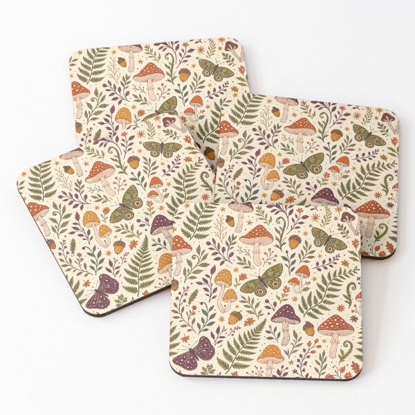 Item preview, Mushroom Fern Night Pattern designed and sold by aihrgdesign.