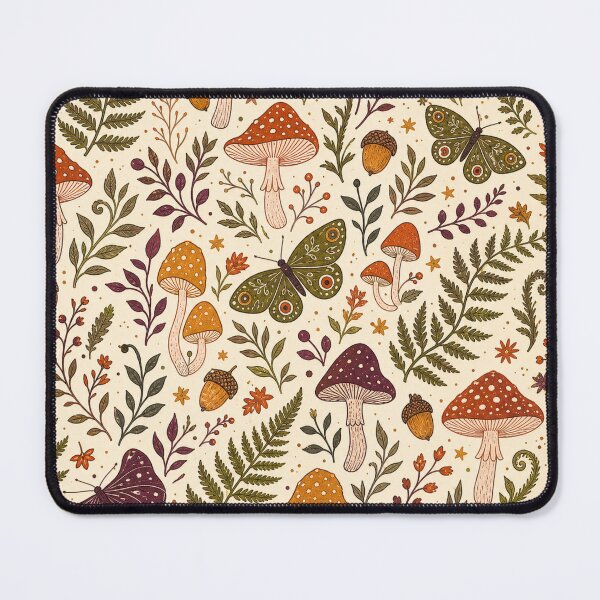 Aperçu de l'œuvre Mushroom Fern Night Pattern créée et vendue par aihrgdesign.