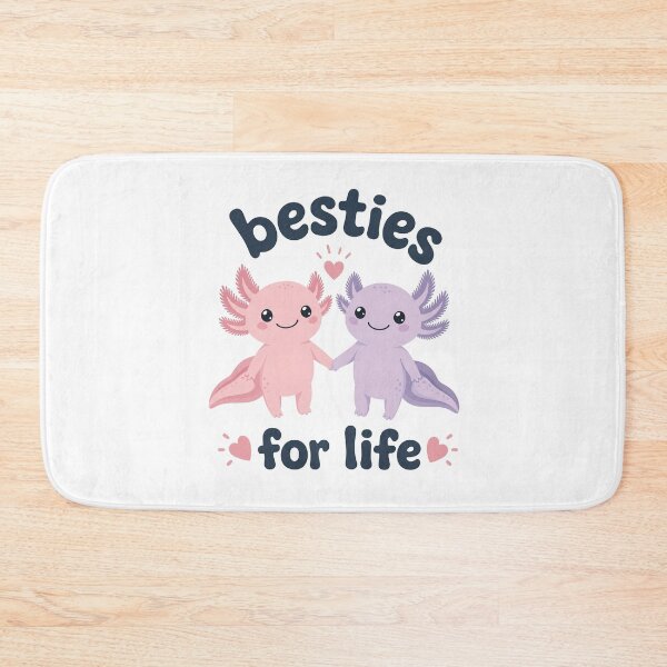 Item preview, Cute Cartoon Axolotls Holding Hands with "Besties for Life" Text, Isolated on Transparent Background designed and sold by RGShirtWorks.