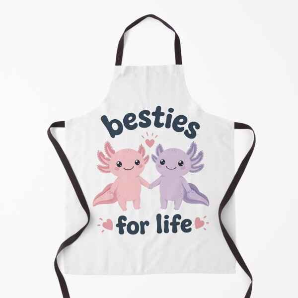 Item preview, Cute Cartoon Axolotls Holding Hands with "Besties for Life" Text, Isolated on Transparent Background designed and sold by RGShirtWorks.