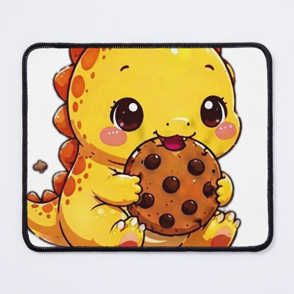 Item preview, Cute Kawaii Dinosaur Eating Cookie Sticker designed and sold by DailyDoodlesBySumbul.