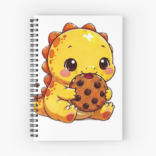 Item preview, Cute Kawaii Dinosaur Eating Cookie Sticker designed and sold by DailyDoodlesBySumbul.